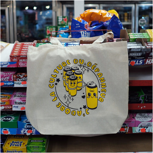 *j’adore la culture du dépanneur* tote bag